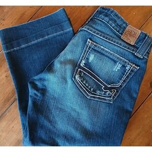 BKE Denim Capri Crop Star Stretch Womens Size 27 Jean Pants Medium‎ Wash #255C